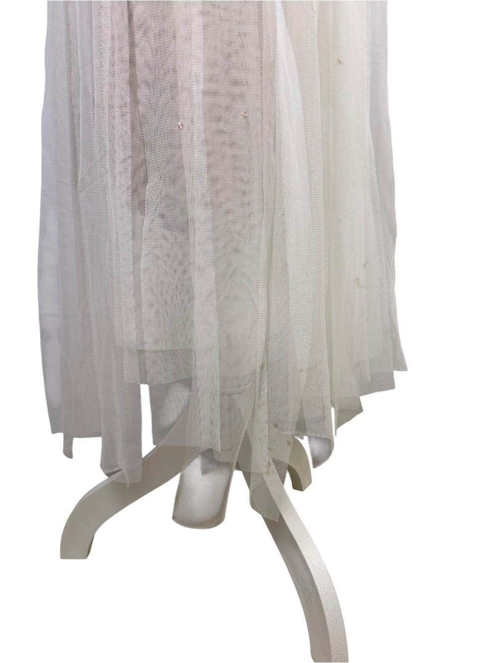 Dance In Paris Ivory Rhinestone Tulle Fairycore Midi Dress M - Picture 7 of 14